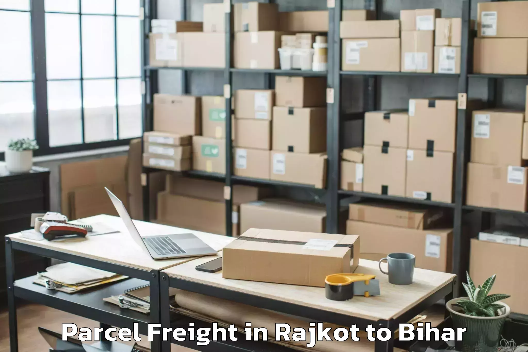 Hassle-Free Rajkot to Harsidhi Pakariya Parcel Freight